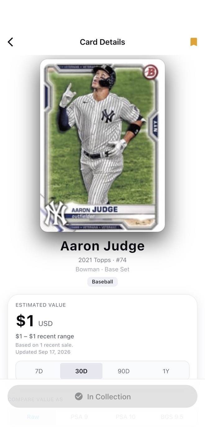 Zenith card details with market value