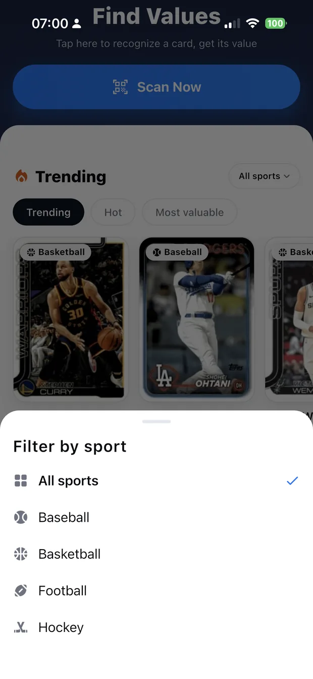 Free card scanner apps — Zenith – Sports Card Scanner