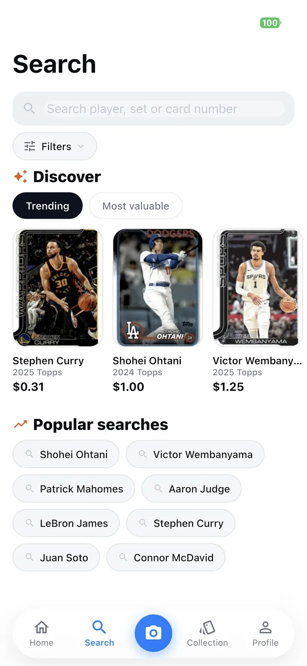 Card collection spreadsheet — Zenith – Sports Card Scanner